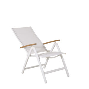 Panama – Chaise réglable – Naturel, Blanc – 75 x 110 x 60 cm