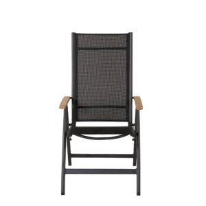 Panama – Chaise réglable – Noir, Naturel – 75 x 110 x 60 cm