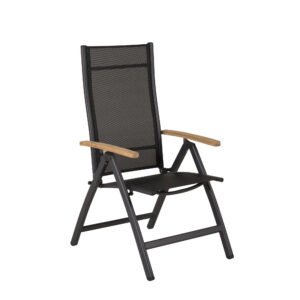 Panama – Chaise réglable – Noir, Naturel – 75 x 110 x 60 cm