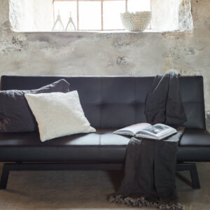 Bodil – Lit pliant – Noir – 87 x 80 x 180 cm