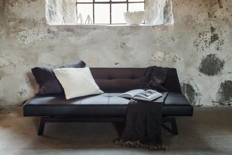Bodil – Lit pliant – Noir – 87 x 80 x 180 cm