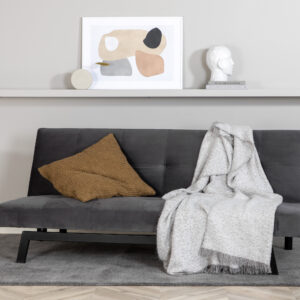 Bodil – Lit pliant – Noir, Gris foncé – 87 x 80 x 180 cm