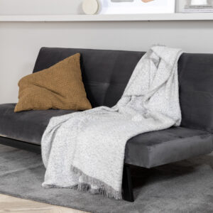 Bodil – Lit pliant – Noir, Gris foncé – 87 x 80 x 180 cm