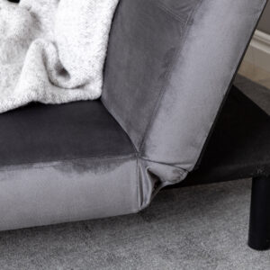 Bodil – Lit pliant – Noir, Gris foncé – 87 x 80 x 180 cm