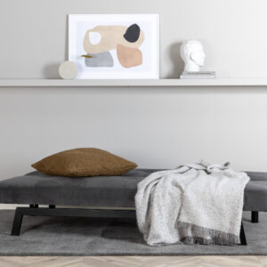 Bodil – Lit pliant – Noir, Gris foncé – 87 x 80 x 180 cm