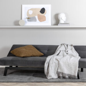Bodil – Lit pliant – Noir, Gris foncé – 87 x 80 x 180 cm