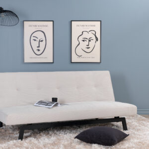 Bodil – Lit pliant – Beige, Noir – 87 x 80 x 180 cm