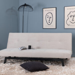 Bodil – Lit pliant – Beige, Noir – 87 x 80 x 180 cm