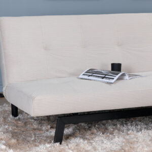 Bodil – Lit pliant – Beige, Noir – 87 x 80 x 180 cm