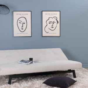 Bodil – Lit pliant – Beige, Noir – 87 x 80 x 180 cm