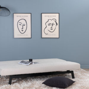 Bodil – Lit pliant – Beige, Noir – 87 x 80 x 180 cm