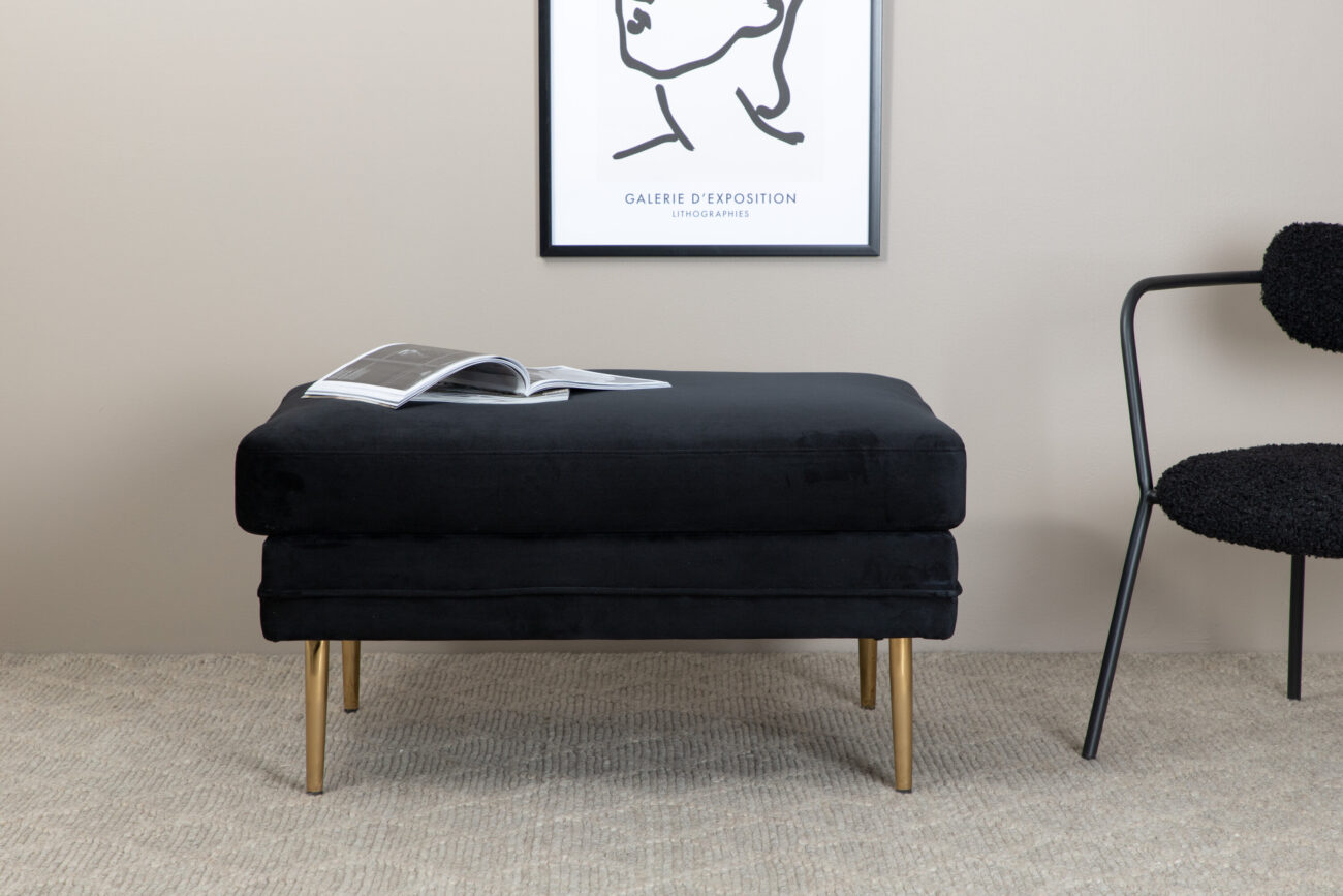 Boom – Ottoman – Noir, Doré – 70 x 49 x 90 cm