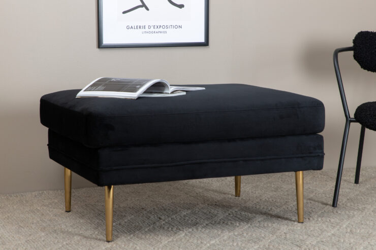 Boom – Ottoman – Noir, Doré – 70 x 49 x 90 cm