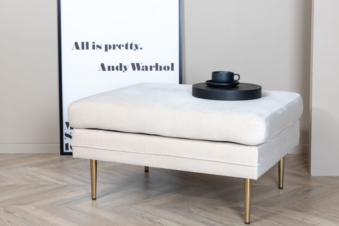 Boom – Ottoman – Doré, Blanc – 70 x 49 x 90 cm