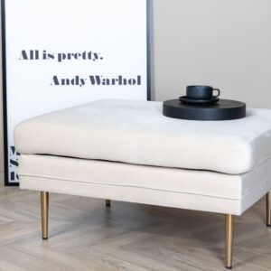 Boom – Ottoman – Doré, Blanc – 70 x 49 x 90 cm