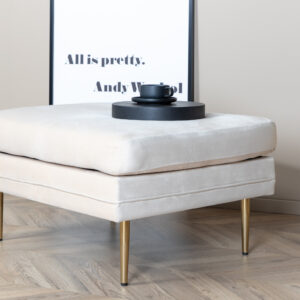 Boom – Ottoman – Doré, Blanc – 70 x 49 x 90 cm