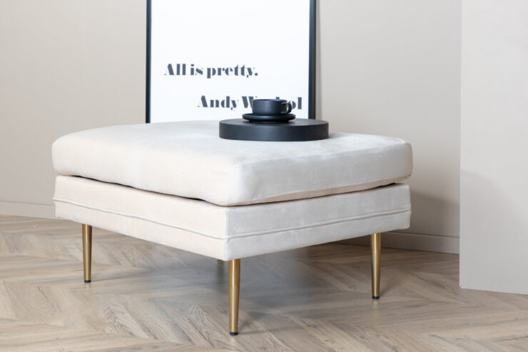 Boom – Ottoman – Doré, Blanc – 70 x 49 x 90 cm