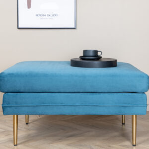 Boom – Ottoman – Bleu, Doré – 70 x 49 x 90 cm