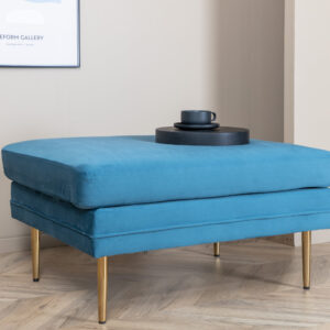 Boom – Ottoman – Bleu, Doré – 70 x 49 x 90 cm