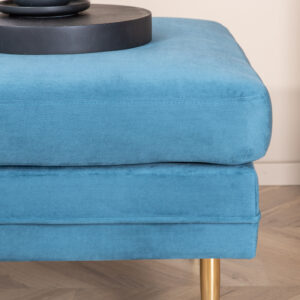 Boom – Ottoman – Bleu, Doré – 70 x 49 x 90 cm