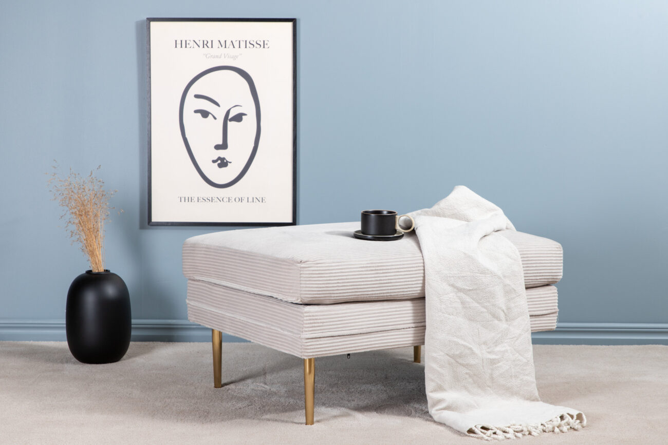 Boom – Ottoman – Beige, Doré – 70 x 49 x 90 cm