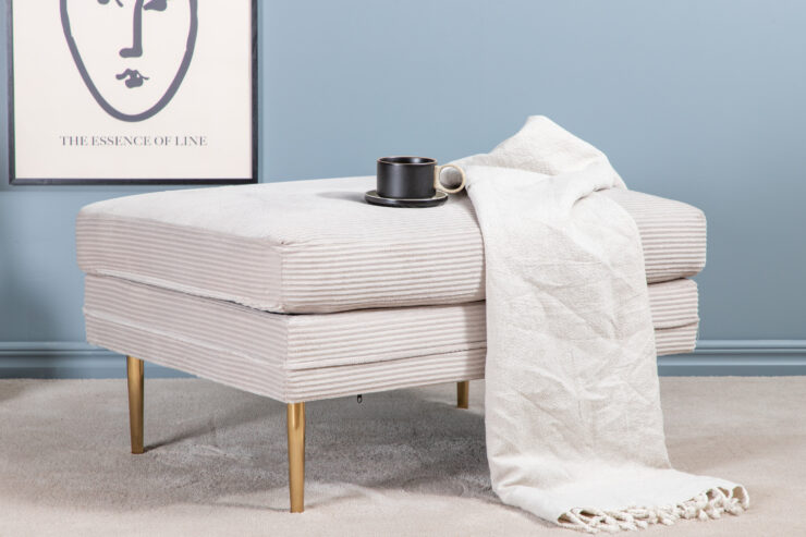 Boom – Ottoman – Beige, Doré – 70 x 49 x 90 cm