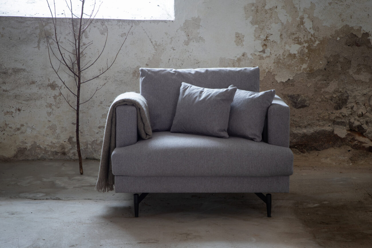 Sofia – Armchair – Noir, Gris – 92 x 82 x 104 cm