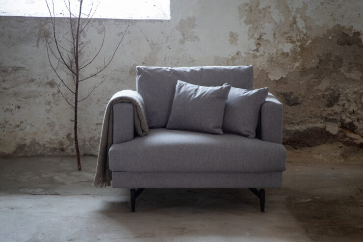 Sofia – Armchair – Noir, Gris – 92 x 82 x 104 cm