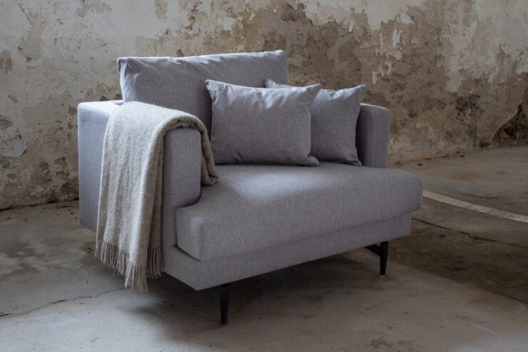 Sofia – Armchair – Noir, Gris – 92 x 82 x 104 cm