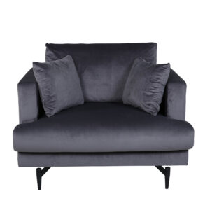 Sofia – Armchair – Noir, Gris foncé – 92 x 82 x 104 cm