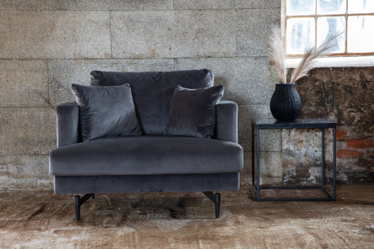 Sofia – Armchair – Noir, Gris foncé – 92 x 82 x 104 cm