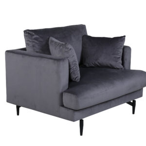 Sofia – Armchair – Noir, Gris foncé – 92 x 82 x 104 cm