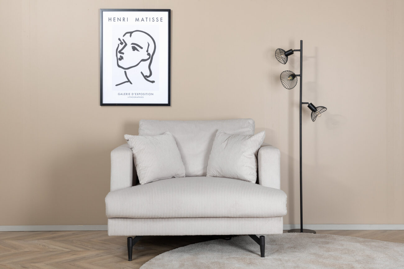 Sofia – Armchair – Beige, Noir – 92 x 82 x 104 cm