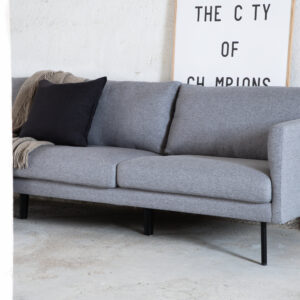 Zoom – Canapé 3 places – Noir, Gris – 80 x 78 x 260 cm