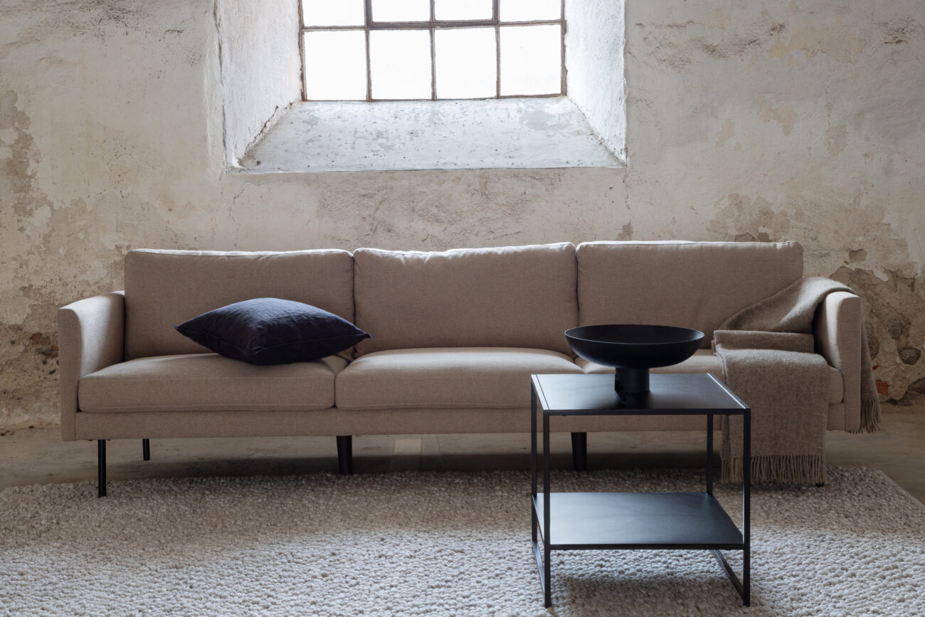 Zoom – Canapé 3 places – Noir, Marron – 80 x 78 x 260 cm