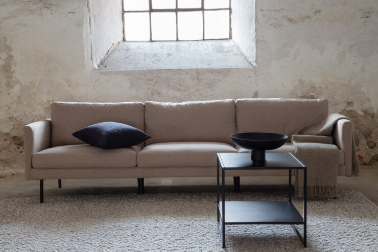 Zoom – Canapé 3 places – Noir, Marron – 80 x 78 x 260 cm