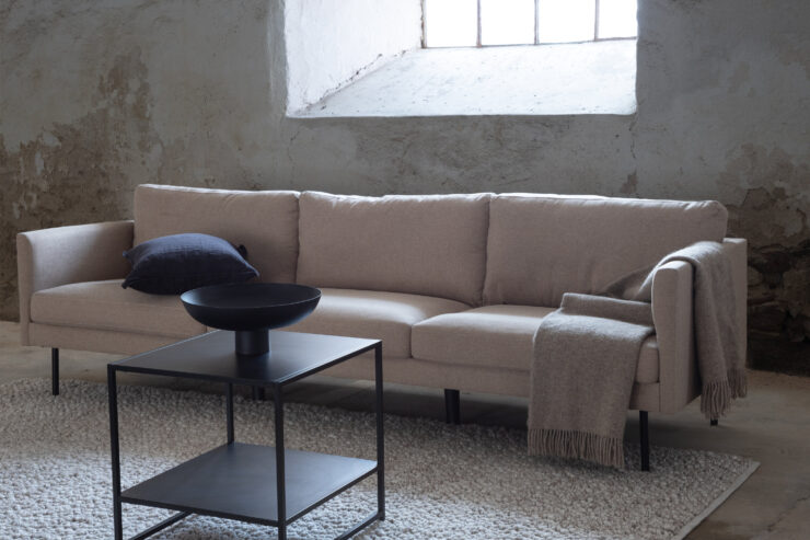 Zoom – Canapé 3 places – Noir, Marron – 80 x 78 x 260 cm