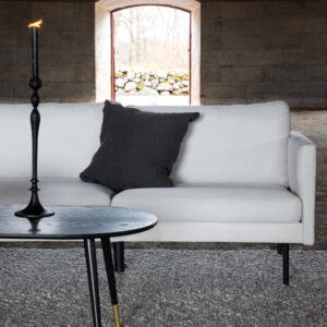 Zoom – Canapé 3 places – Noir, Beige clair – 80 x 78 x 260 cm