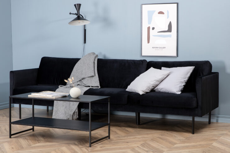 Zoom – Canapé 3 places – Noir – 80 x 78 x 260 cm