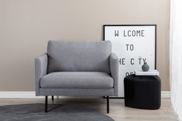 Zoom – Armchair – Noir, Gris – 84 x 80 x 95 cm