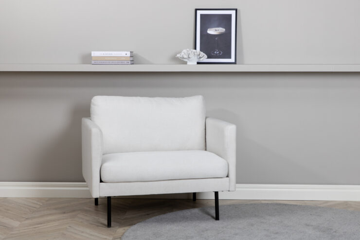 Zoom – Armchair – Noir, Beige clair – 84 x 80 x 95 cm