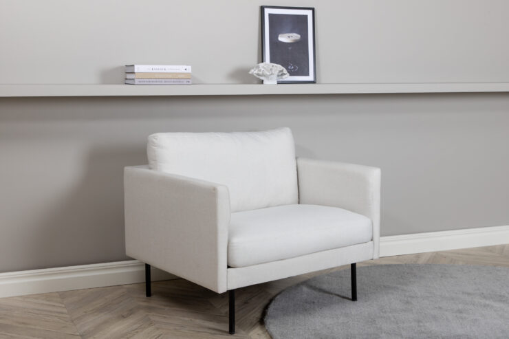 Zoom – Armchair – Noir, Beige clair – 84 x 80 x 95 cm