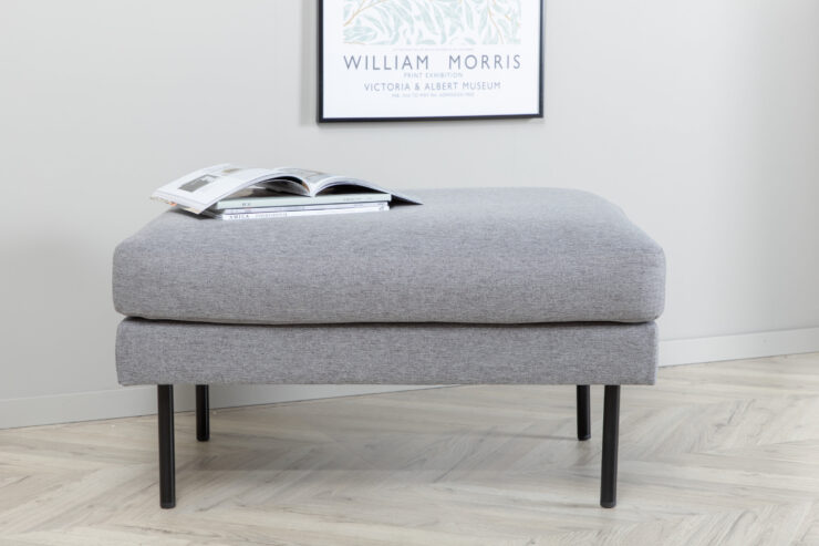 Zoom – Ottoman – Noir, Gris – 64 x 47 x 85 cm