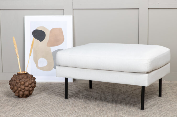 Zoom – Ottoman – Noir, Beige clair – 64 x 47 x 85 cm