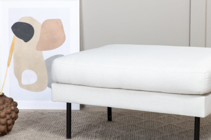 Zoom – Ottoman – Noir, Beige clair – 64 x 47 x 85 cm