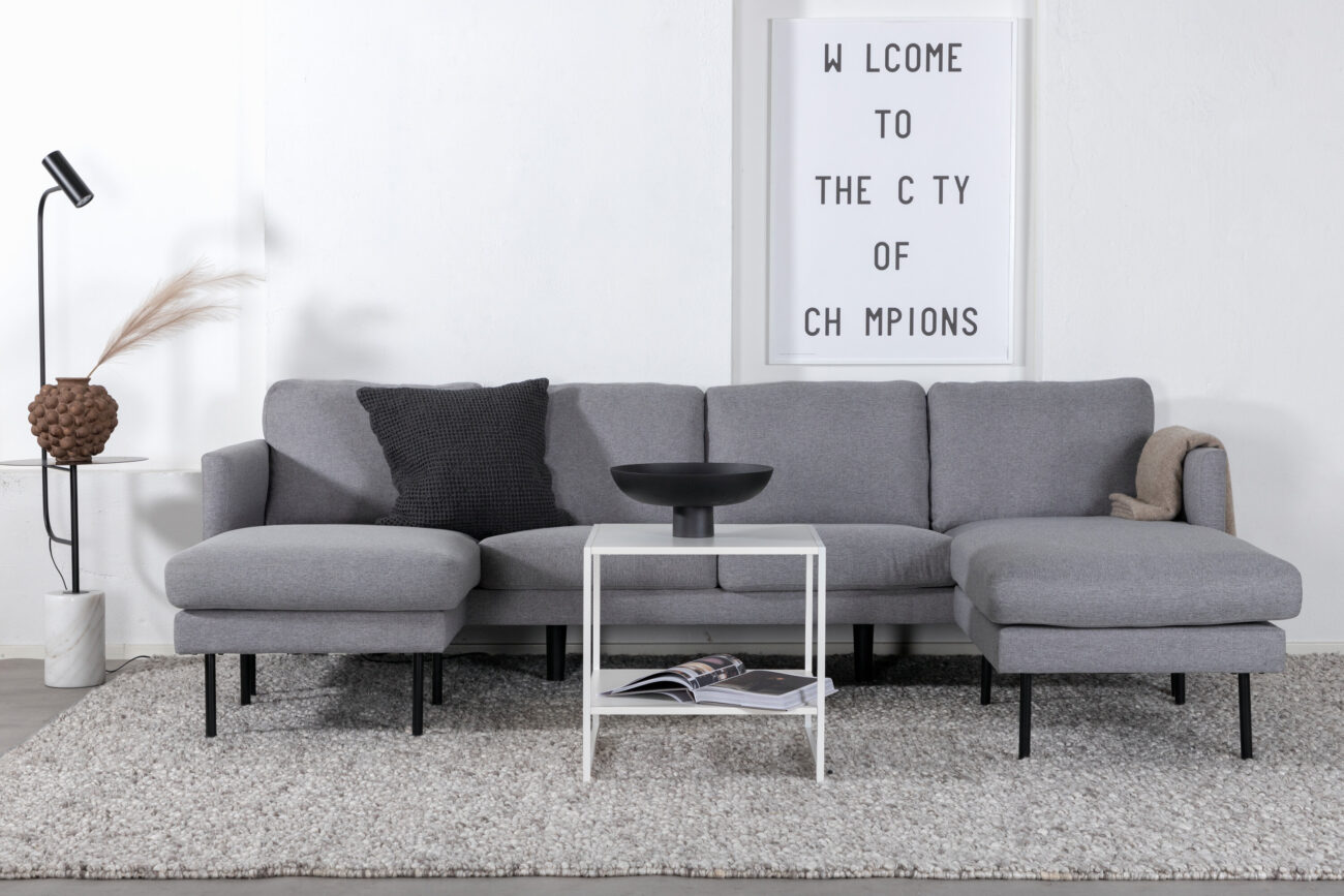 Zoom – Chaise Sofa – Noir, Gris – 154 x 80 x 260 cm