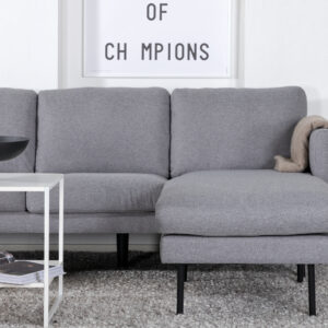 Zoom – Chaise Sofa – Noir, Gris – 154 x 80 x 260 cm