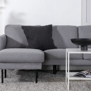 Zoom – Chaise Sofa – Noir, Gris – 154 x 80 x 260 cm