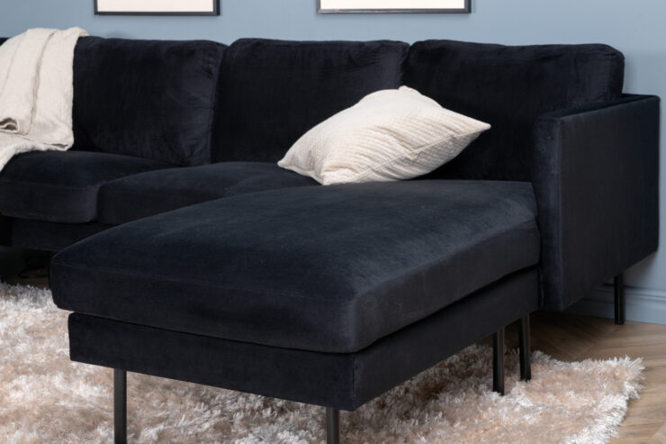 Zoom – Chaise Sofa – Noir – 154 x 80 x 260 cm