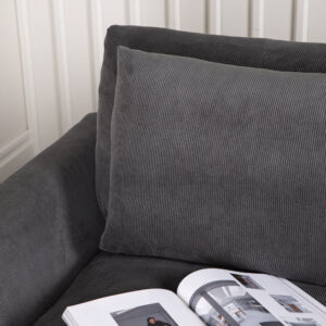 Durham – Canapé 3 places – Noir, Gris foncé – 105 x 82 x 270 cm